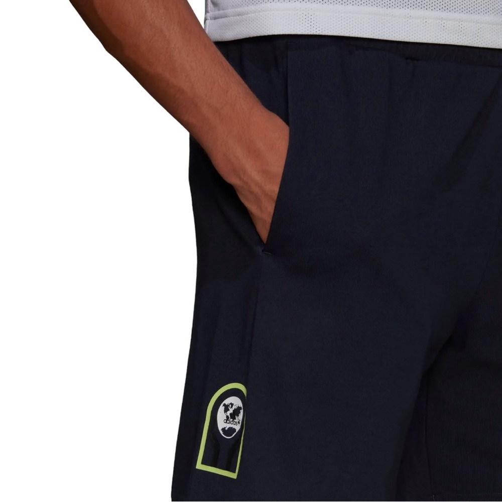 ADIDAS LIGHTWEIGHT AEROREADY GRAPHIC SHORTS RUNNING GYM SPORTS FITNESS MENS NAVY - Picture 14 of 15